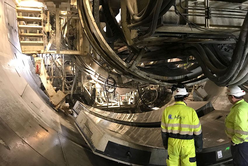 tunnel boring machine at Oslo Follo Line project