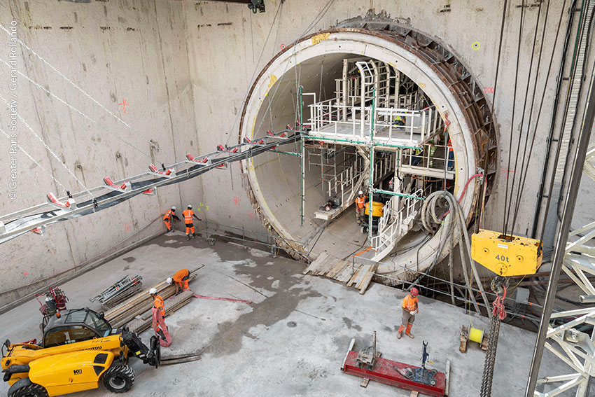 Tunnel entrance at Grand Paris Express project construction site